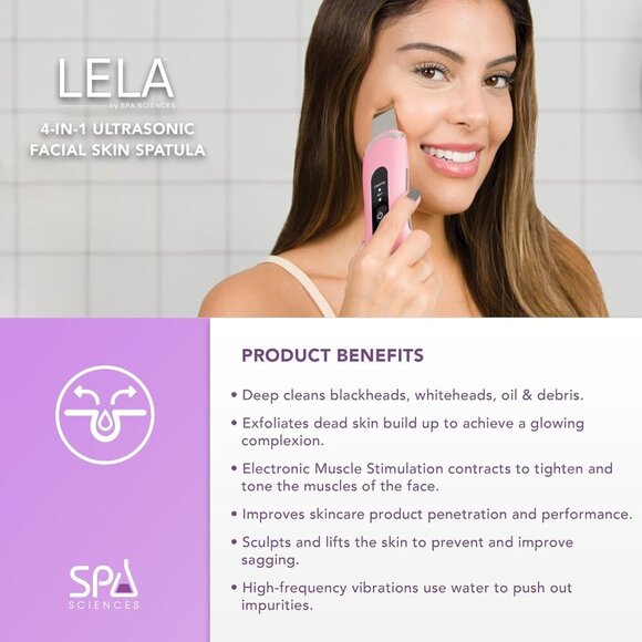 LELA - 4-in-1 Facial Spatula for Deep Cleansing, Pore Extraction, Serum Infusion - Picture 2 of 9
